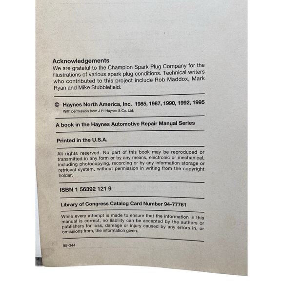 Haynes General Motors Repair Manual 1982-1994 #38015(766) Reference Book - Picture 5 of 10